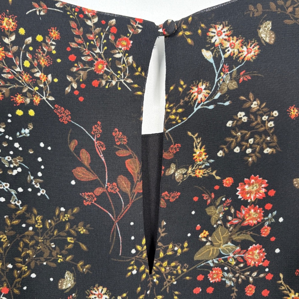ModCloth Womens Dress 1X Black Embellished To Perfection Floral Sequin Flutter - Picture 8 of 14